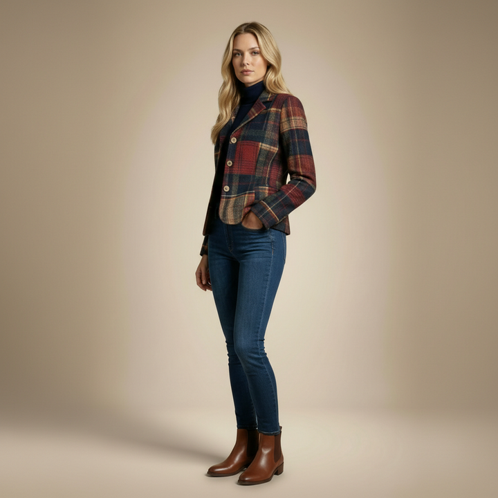 AMELIA | PLAID MID-SEASON JACKET