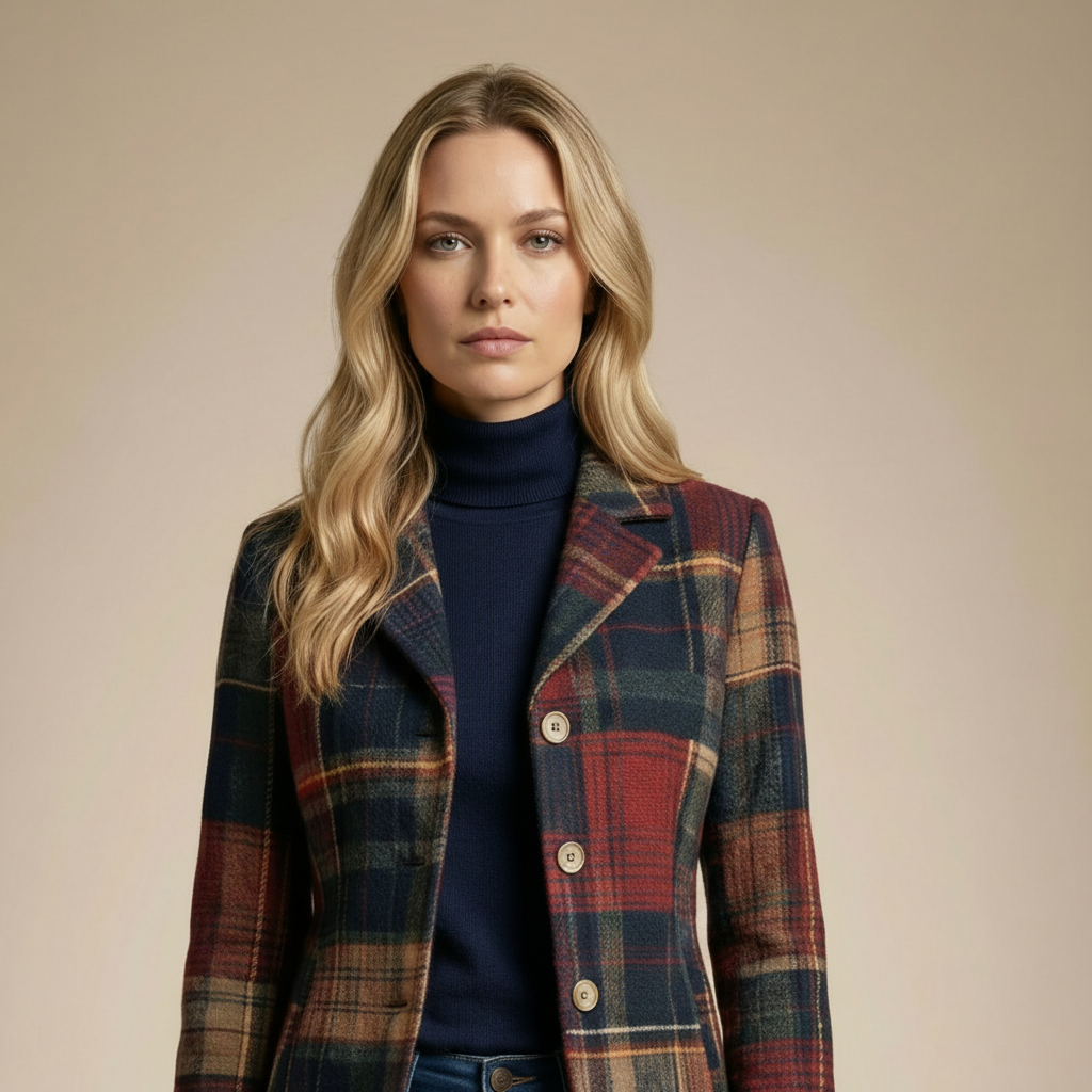AMELIA | PLAID MID-SEASON JACKET