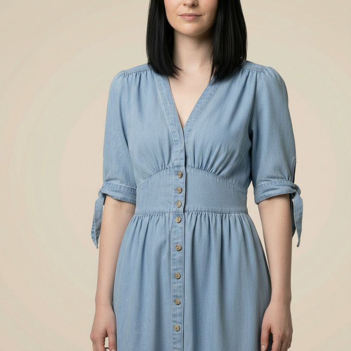 AURELIA |  V-NECK MIDI DRESS