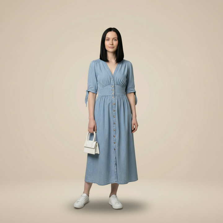 AURELIA |  V-NECK MIDI DRESS