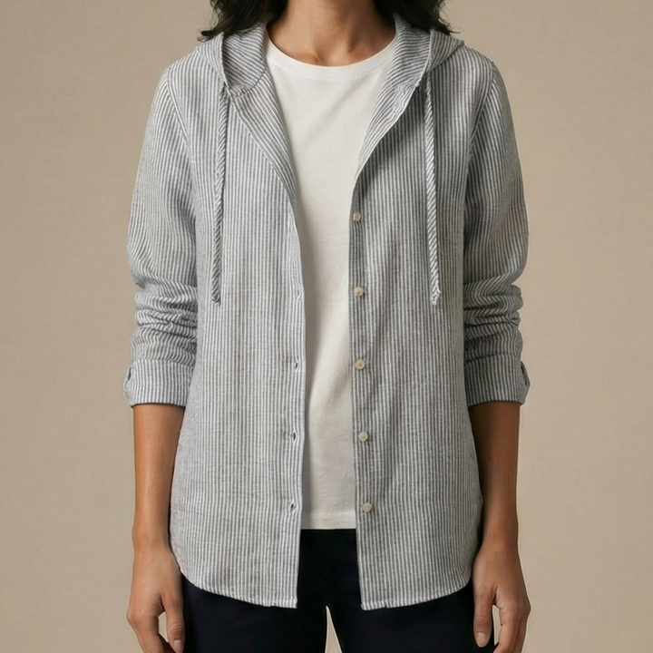 CAMILLE | LIGHTWEIGHT HOODED BLOUSE