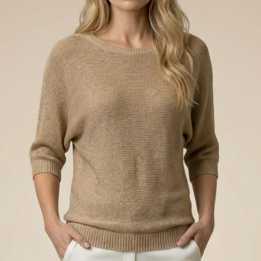 ELARA | RELAXED HALF-SLEEVE KNIT SWEATER