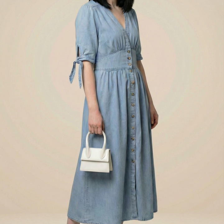 AURELIA |  V-NECK MIDI DRESS