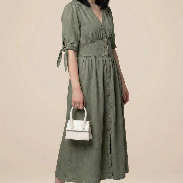 AURELIA |  V-NECK MIDI DRESS