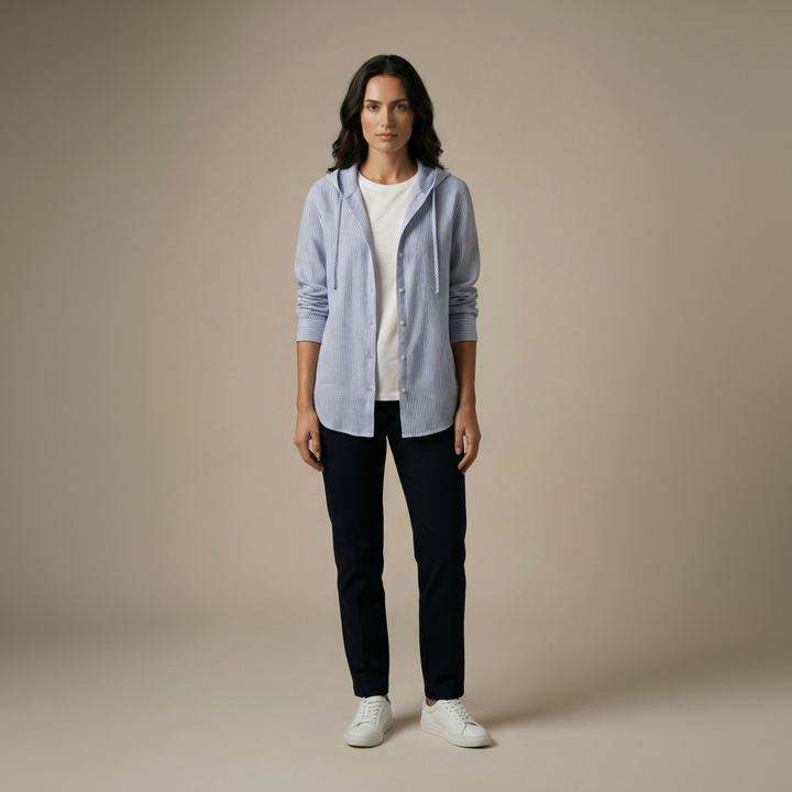 CAMILLE | LIGHTWEIGHT HOODED BLOUSE