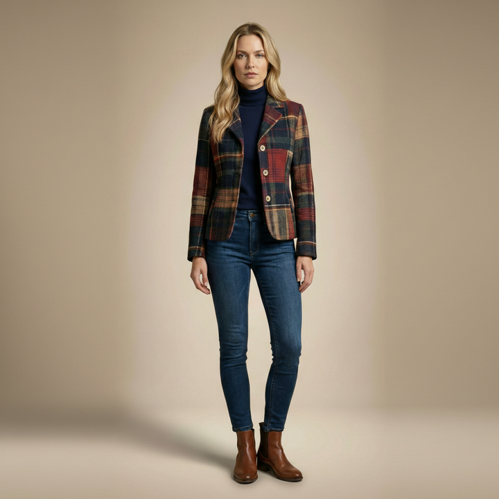 AMELIA | PLAID MID-SEASON JACKET