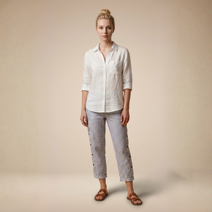 ISLA-STRIPED TROUSERS