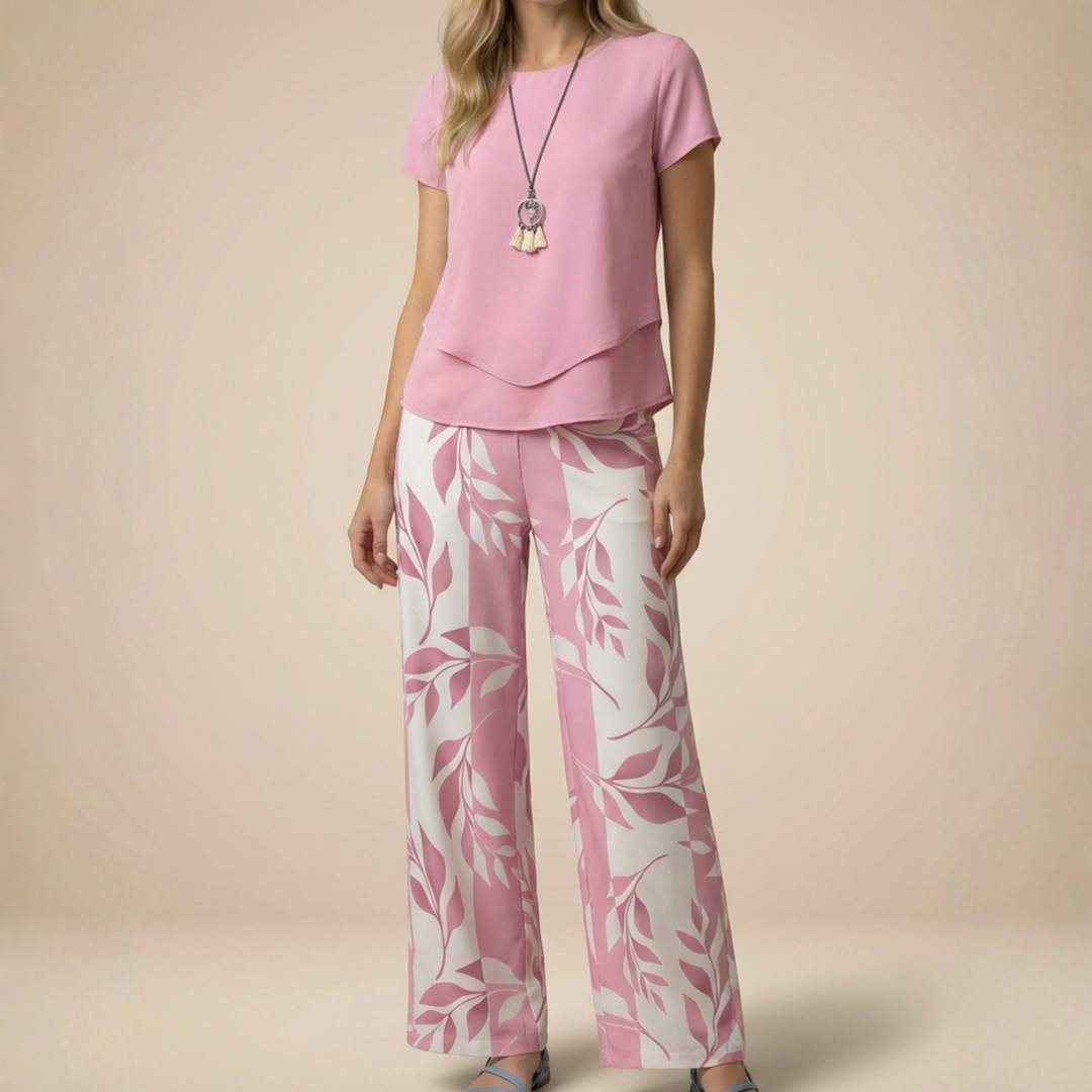 SERENA | COTTON BLEND FLORAL TWO-PIECE SET