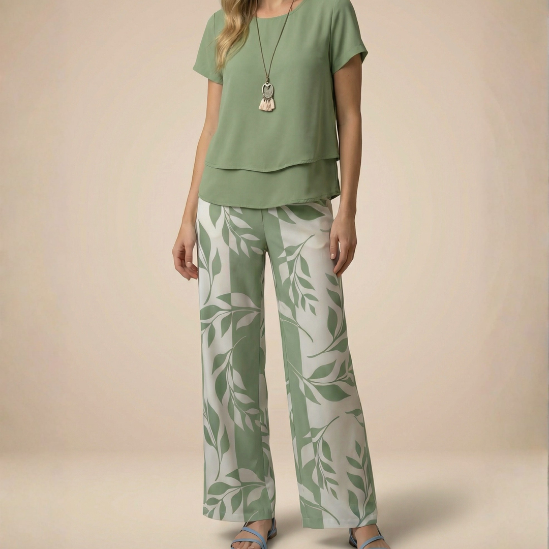 SERENA | COTTON BLEND FLORAL TWO-PIECE SET