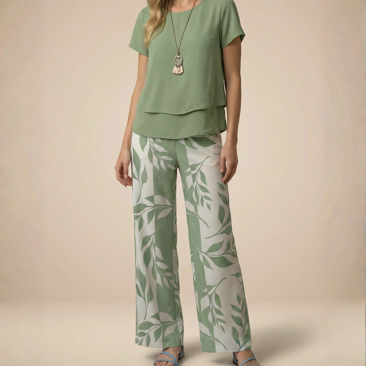 SERENA | COTTON BLEND FLORAL TWO-PIECE SET