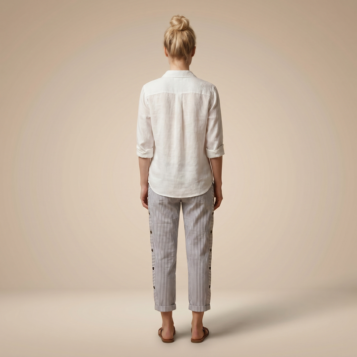 ISLA-STRIPED TROUSERS