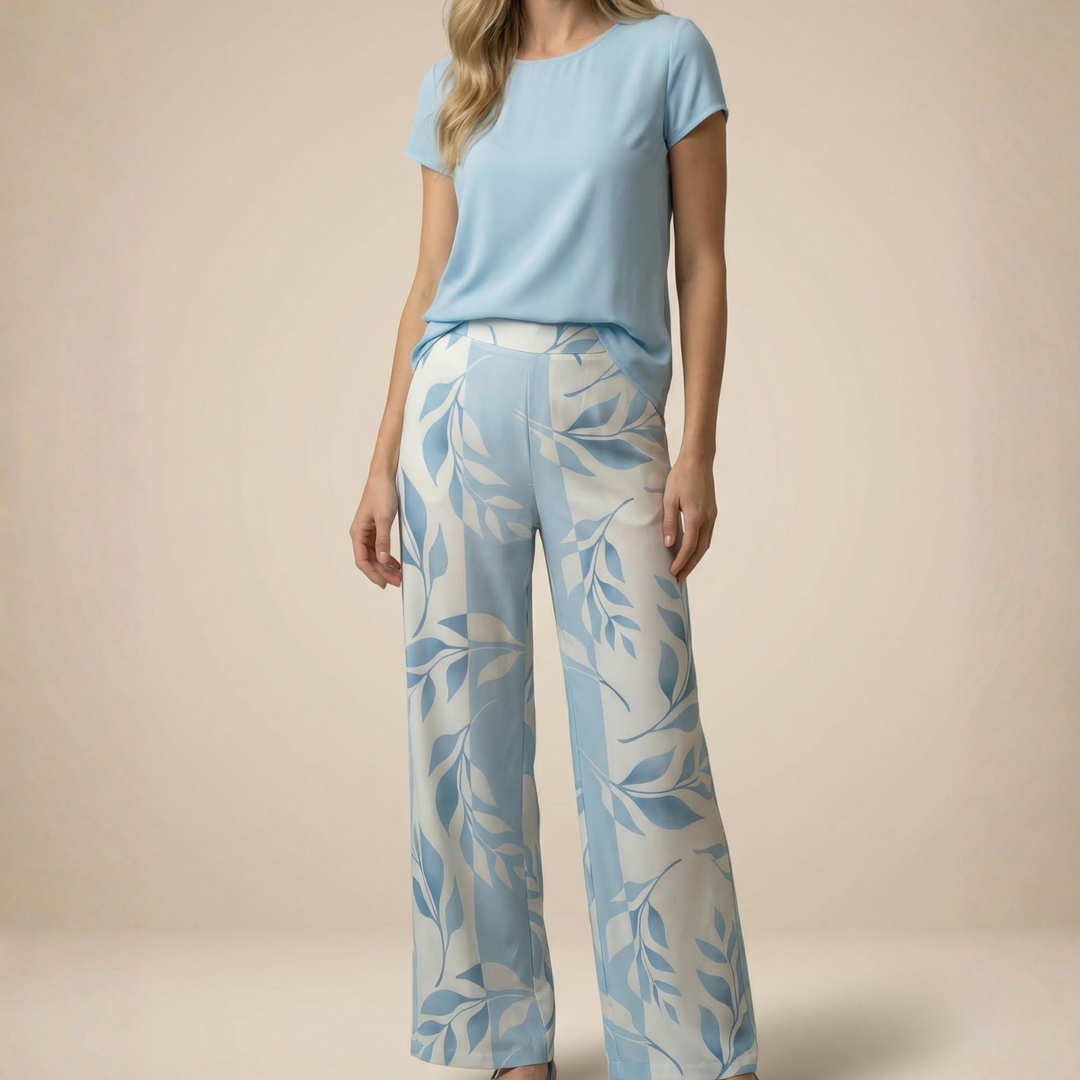 SERENA | COTTON BLEND FLORAL TWO-PIECE SET