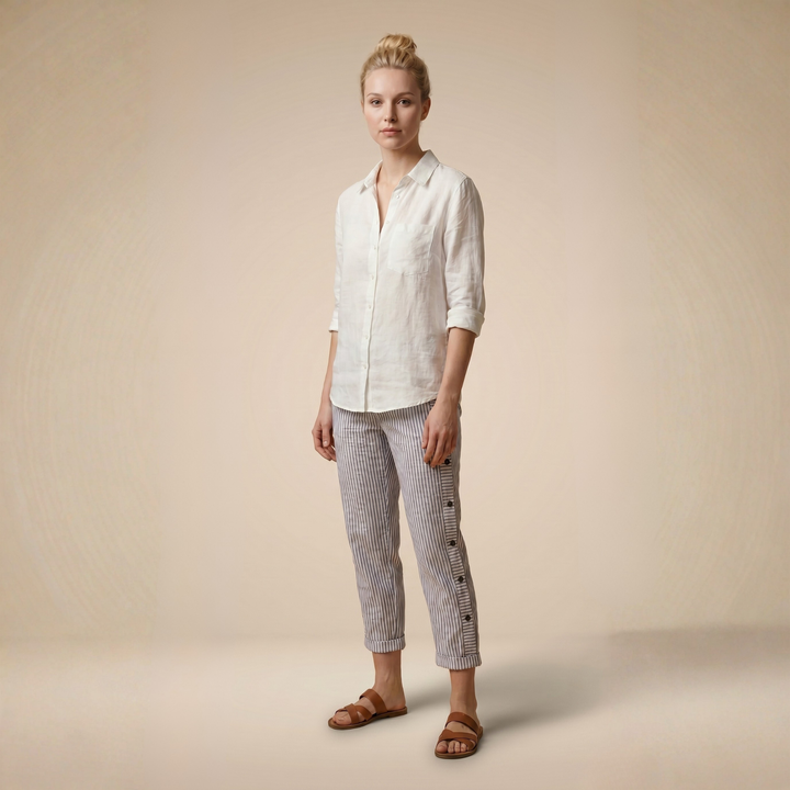 ISLA-STRIPED TROUSERS