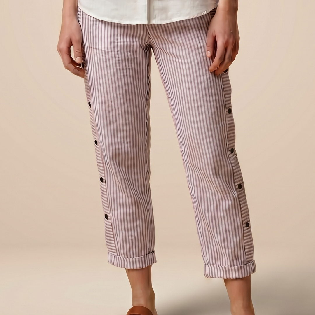 ISLA-STRIPED TROUSERS