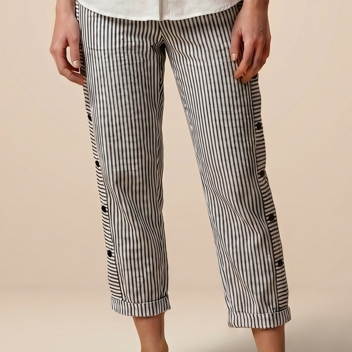 ISLA-STRIPED TROUSERS
