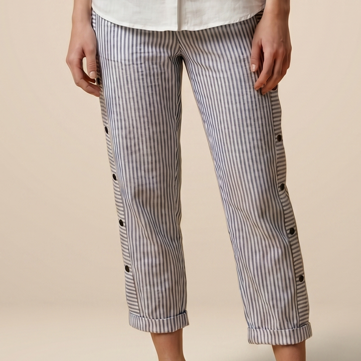 ISLA-STRIPED TROUSERS